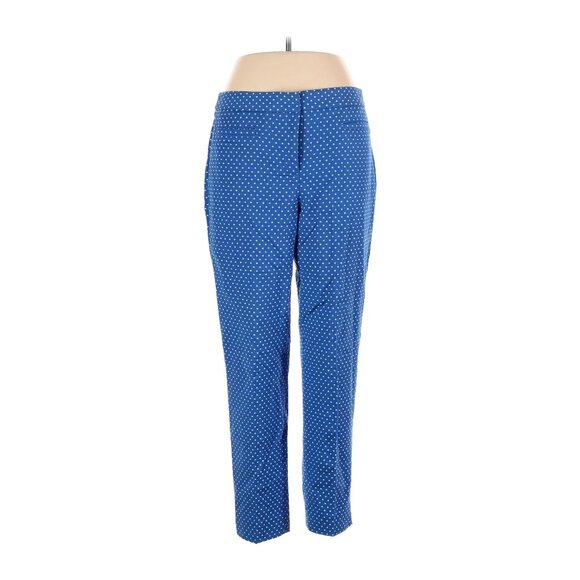 Talbots Hampshire Blue Polka Dot Ankle Pants Womens Size 8 - Picture 1 of 7